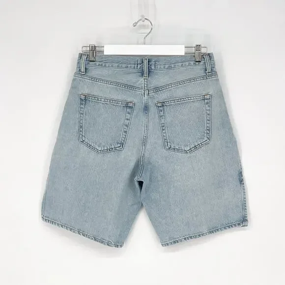 AGOLDE Vida Split Seam Denim Shorts Women’s Size 28 Light Wash Casual - Picture 6 of 6